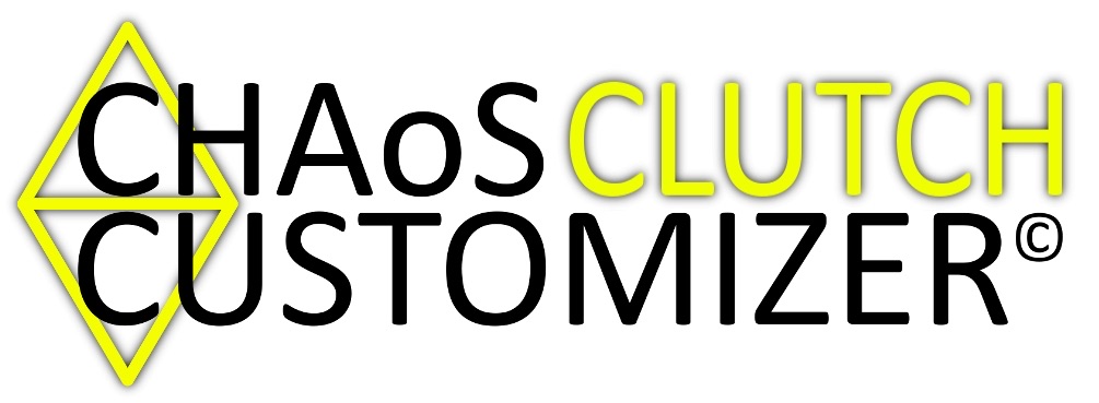 Logo „CHAoS CLUTCH CUSTOMIZER©“ mit gelber Raute, Scene-Banner 2012